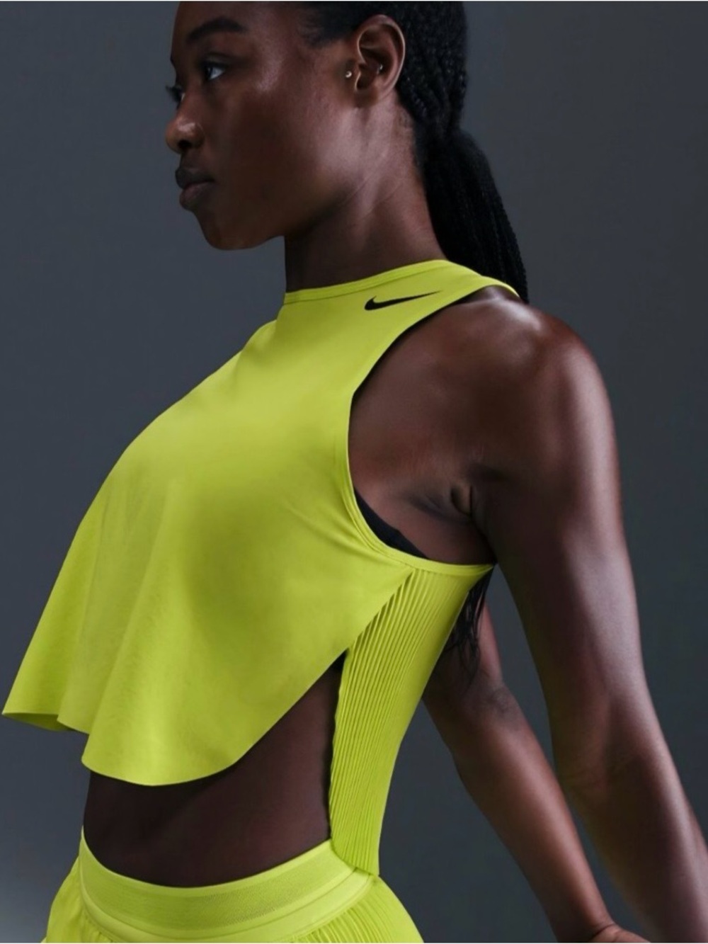 Nike New AeroSwift Women's Dri-FIT ADV Cropped Running Tank Top in Green NWT